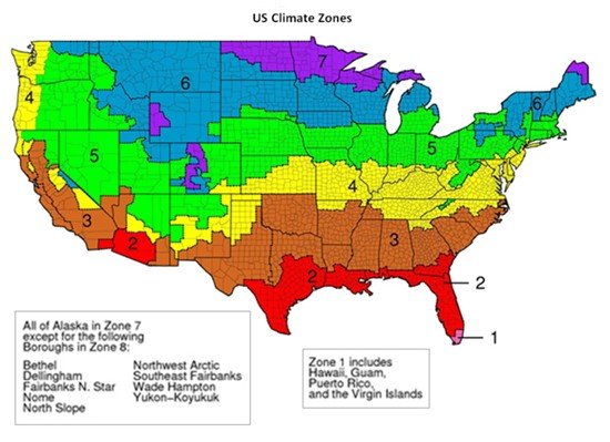 US Climate zones for how much insulation in attic is necessary