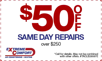 $50 off ac repair coupon from Extreme Comfort Air Conditioning and Heating
