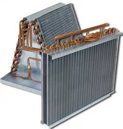 HVAC evaporator coil, a key indoor component that affects SEER and SEER2 efficiency ratings